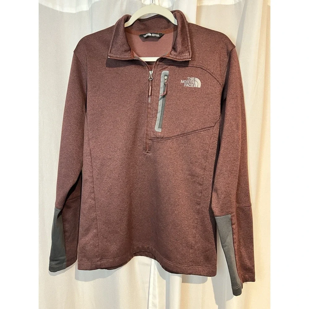 NORTH FACE‎ Apex 1/2 Zip Burgandy Heather Pullover Soft Shell Jacket Mens Medium